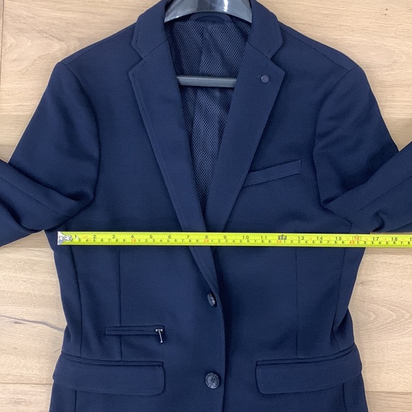 ZARA MENS CASUAL NAVY BLAZER - SIZE 36R - Picture 4 of 8
